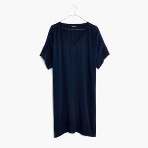 Madewell Novel Crepe V-Neck Shift Dress Deep Navy XS NWT